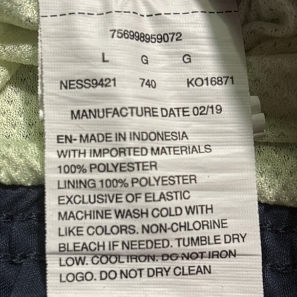 Nike Swim Trunks Navy Blue & Yellow Lined Pockets Drawstring Above Knee Sz L - Picture 7 of 7